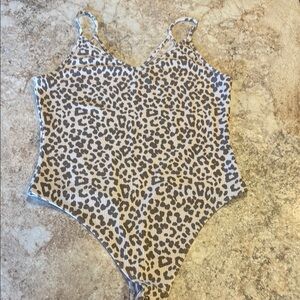 American Eagle Outfitters Black and Gray Bodysuit